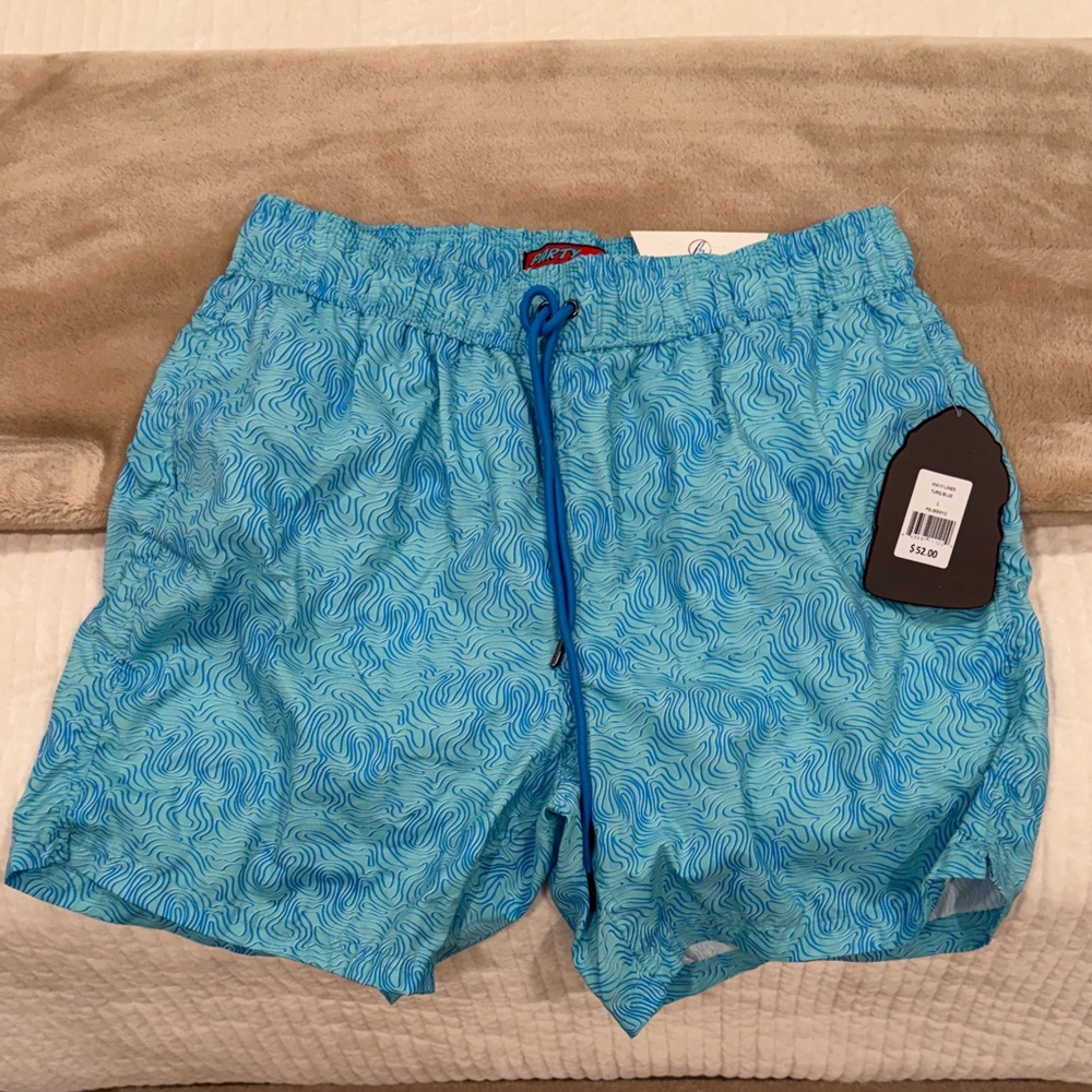 Party Sharks Blue Patterned Swim Shorts